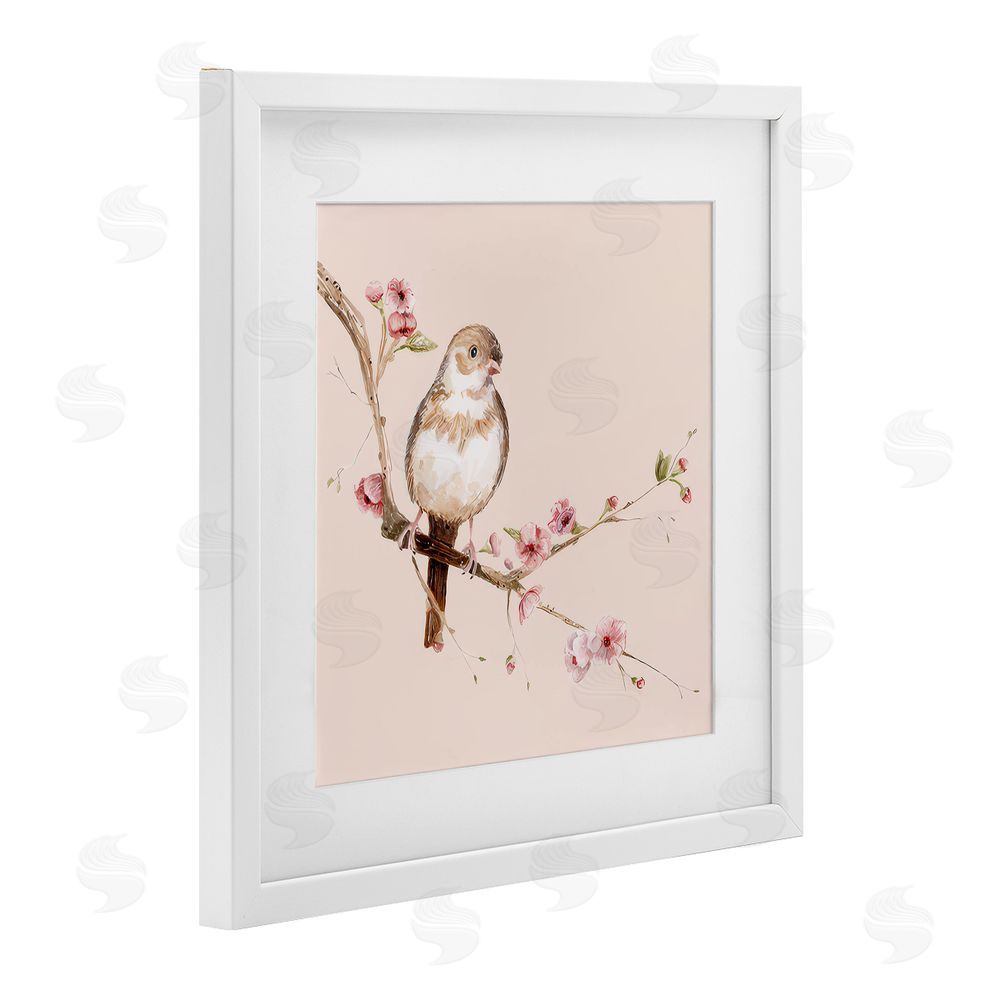 Lisa Wehmeyer Sweetest Brown Bird White Framed Print Under Glass Wall Art