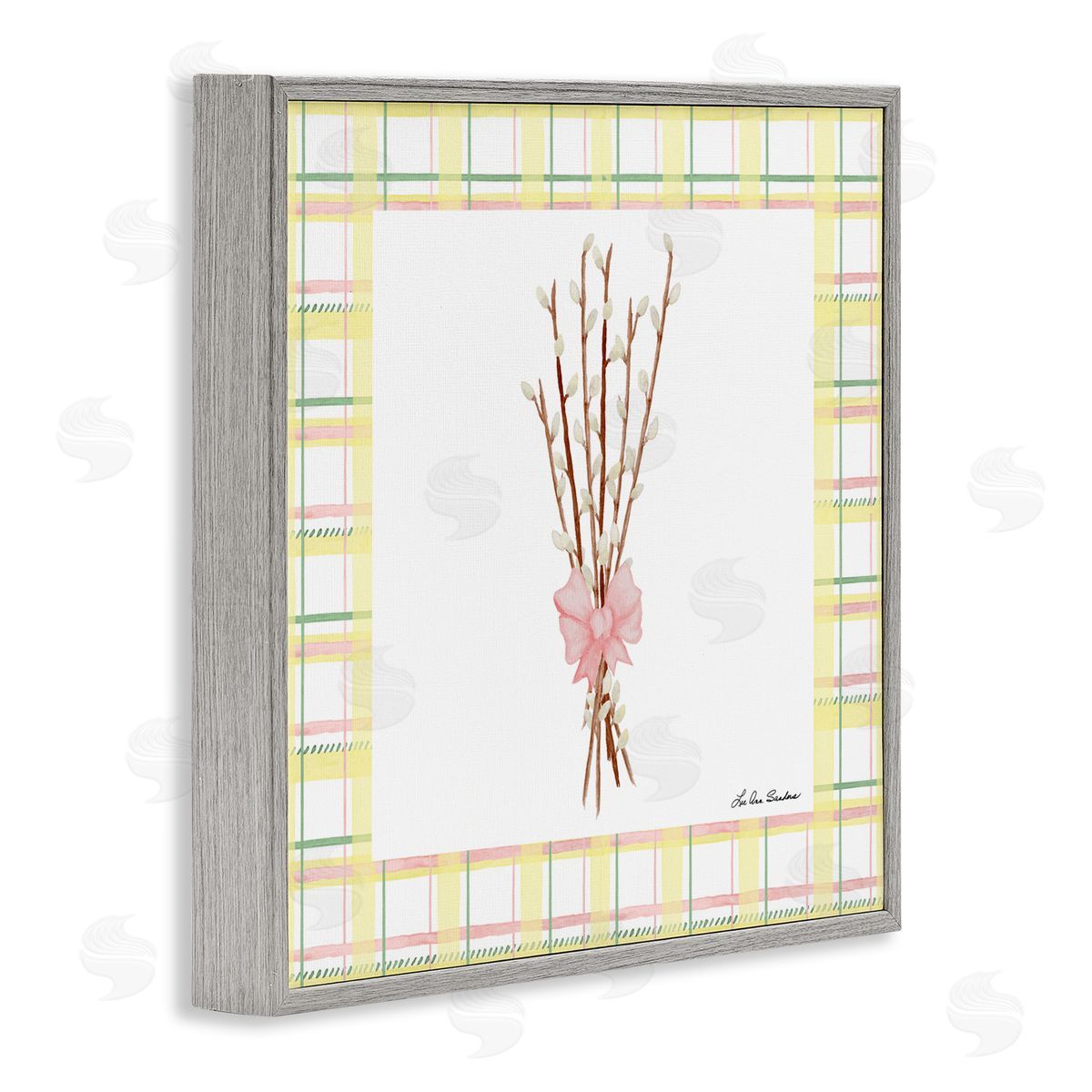 Lee Ann Sanders Pastel Spring Pussy Willow Gray Framed Giclee Print Wall Art