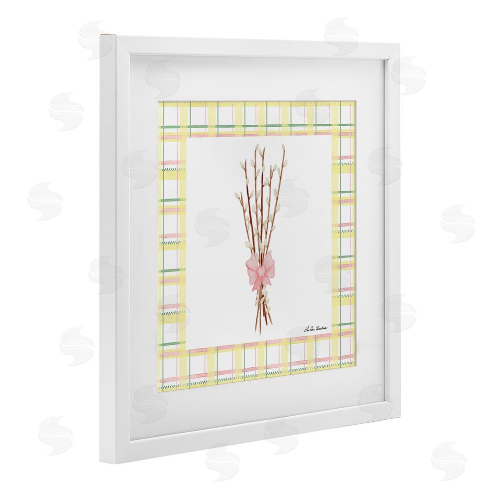 Lee Ann Sanders Pastel Spring Pussy Willow White Framed Print Under Glass Wall Art