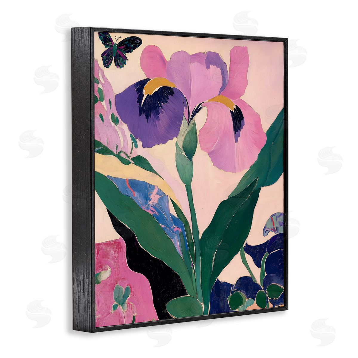Annabelle Hall Modern Iris Smiles Black Framed Giclee Wall Art Print