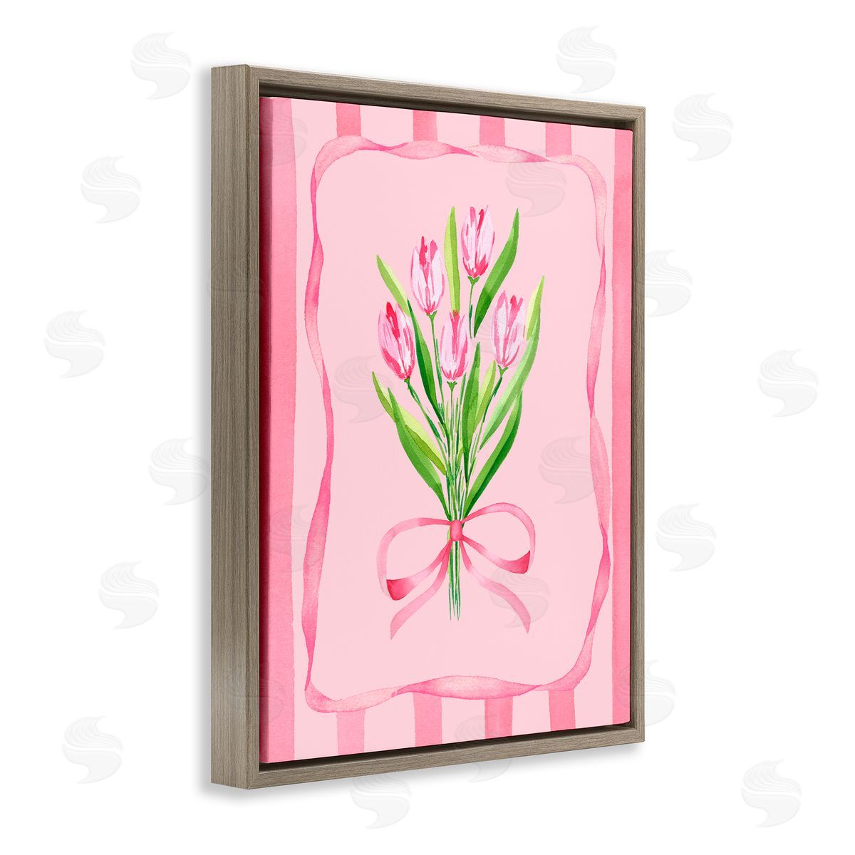 Nina Jacobs Pretty And Sweet Tulips Brown Floating Frame Canvas Wall Art Print