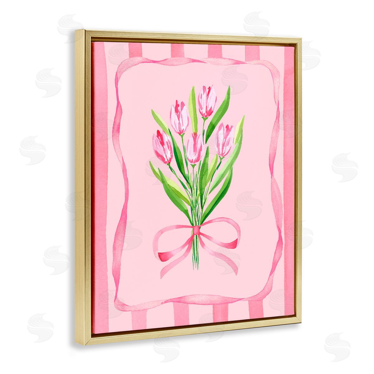 Nina Jacobs Pretty And Sweet Tulips Gold Floating Frame Canvas Wall Art Print