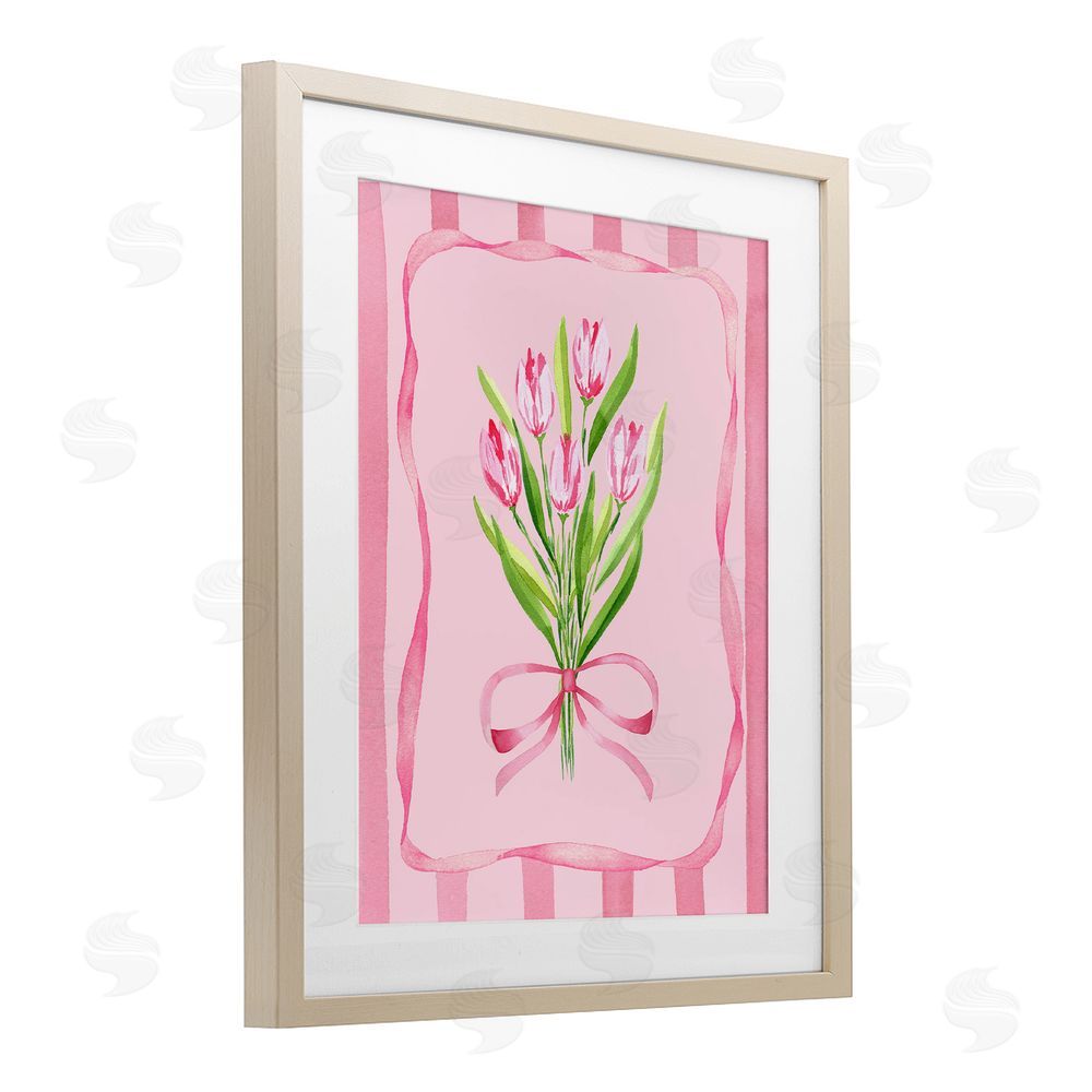 Nina Jacobs Pretty And Sweet Tulips Brown Framed Print Under Glass Wall Art