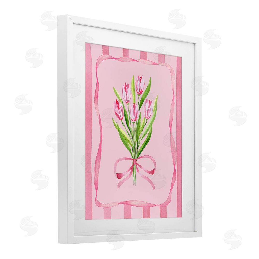 Nina Jacobs Pretty And Sweet Tulips White Framed Print Under Glass Wall Art