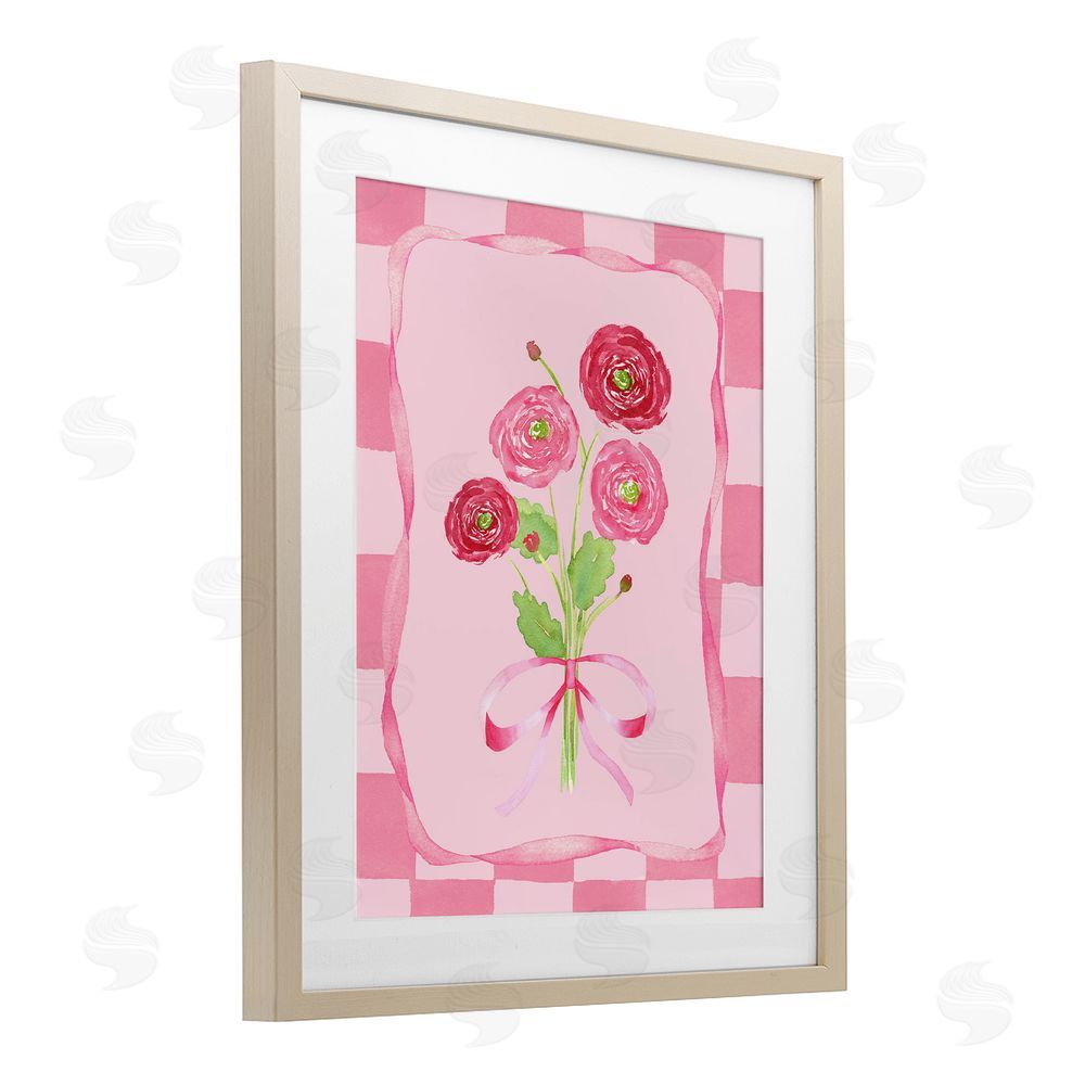 Nina Jacobs Pretty And Sweet Ranunculus Brown Framed Print Under Glass Wall Art