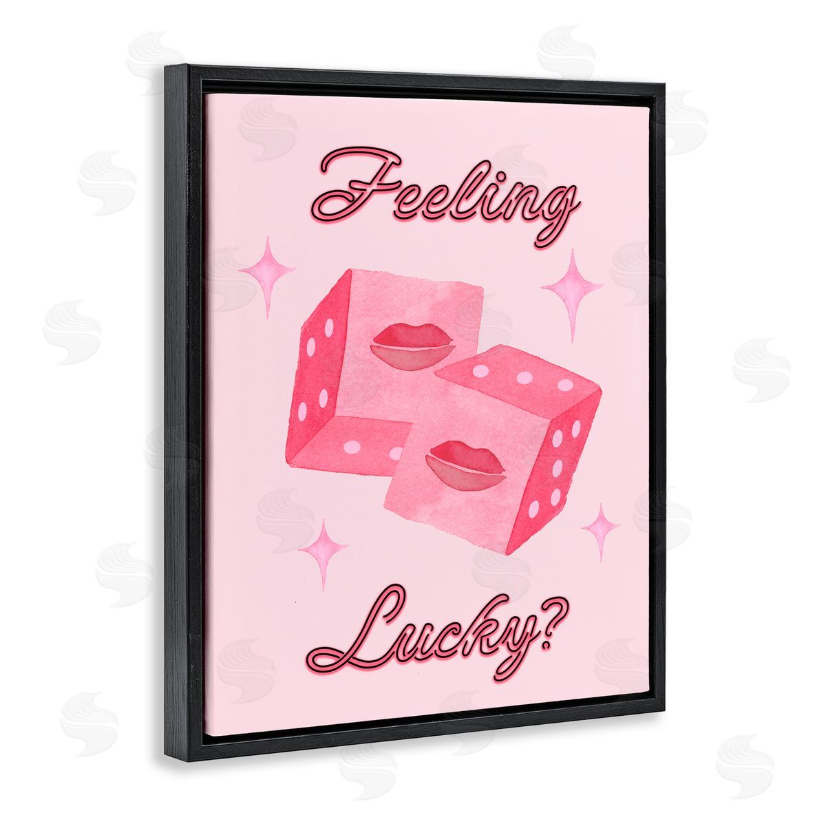 Nina Jacobs Feeling Lucky? Dice Black Floating Frame Canvas Wall Art Print