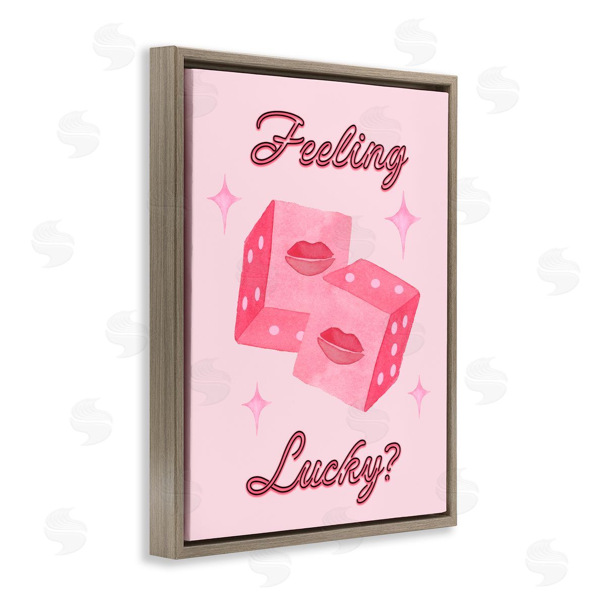 Nina Jacobs Feeling Lucky? Dice Brown Floating Frame Canvas Wall Art Print