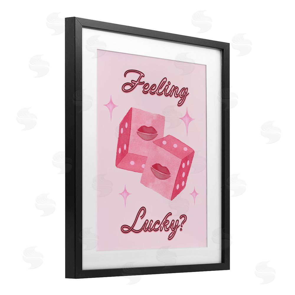 Nina Jacobs Feeling Lucky? Dice Black Framed Print Under Glass Wall Art