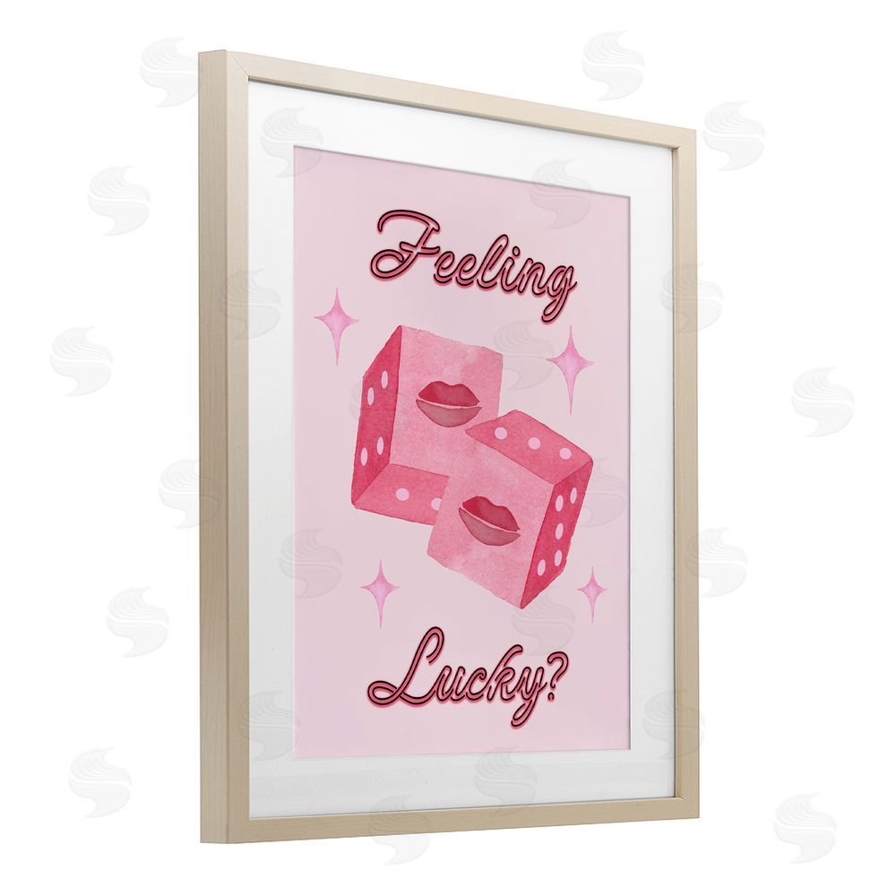Nina Jacobs Feeling Lucky? Dice Brown Framed Print Under Glass Wall Art