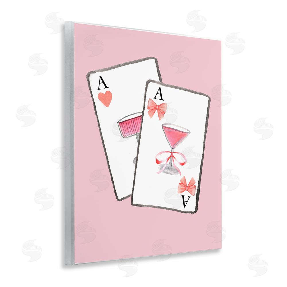 Nina Jacobs Cocktail Aces Cards Wooden Wall Plaque Art Print