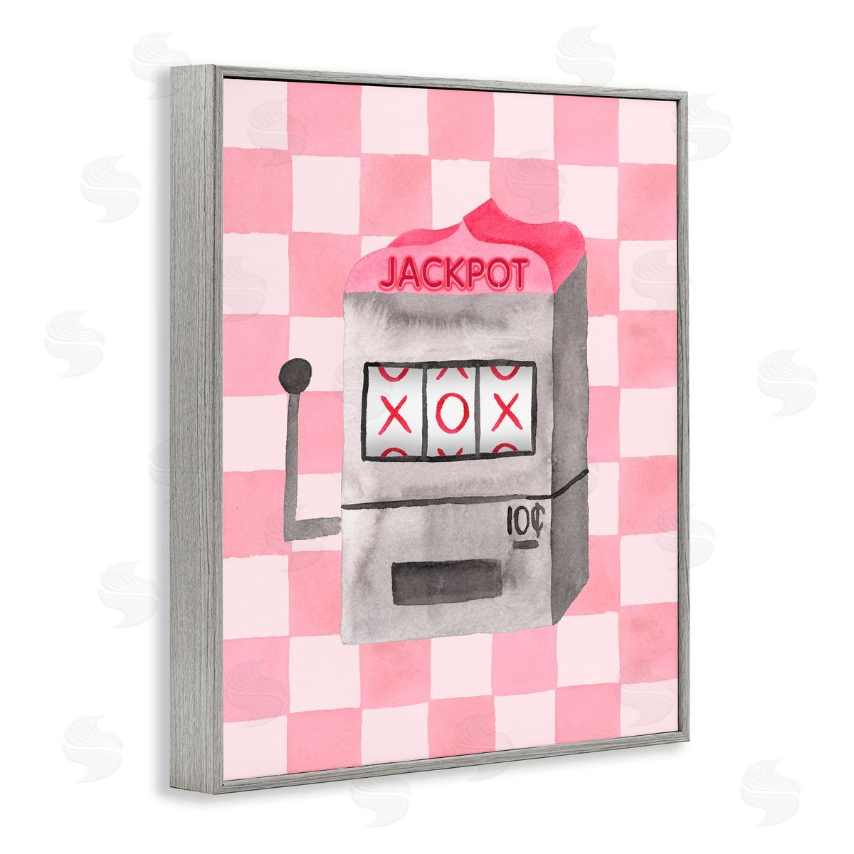 Nina Jacobs Jackpot Slot Machine Gray Framed Giclee Print Wall Art