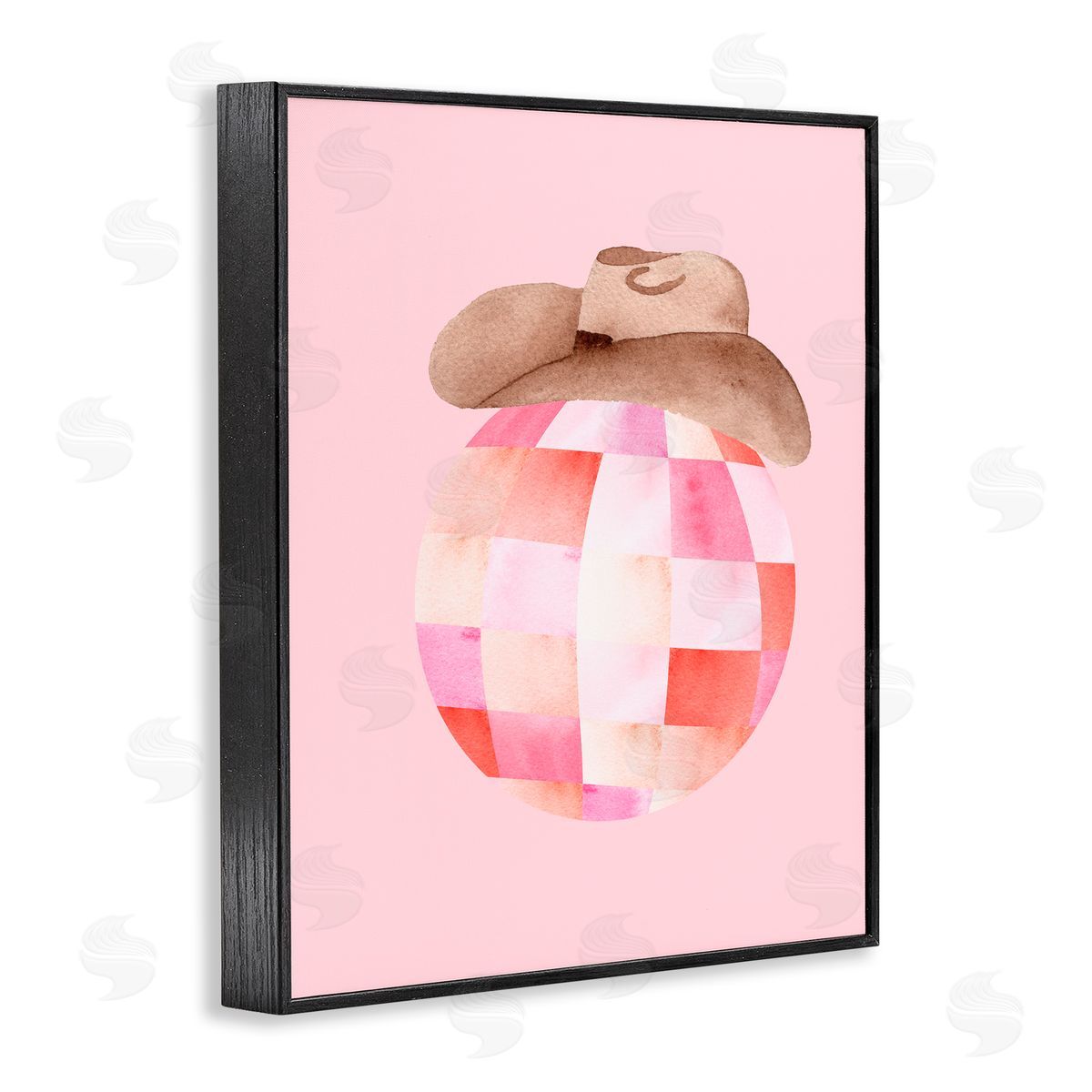 Nina Jacobs Rosy Disco Cowgirl Hat Black Framed Giclee Print Wall Art