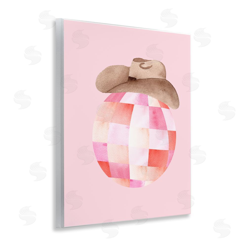 Nina Jacobs Rosy Disco Cowgirl Hat Wooden Wall Plaque Art Print