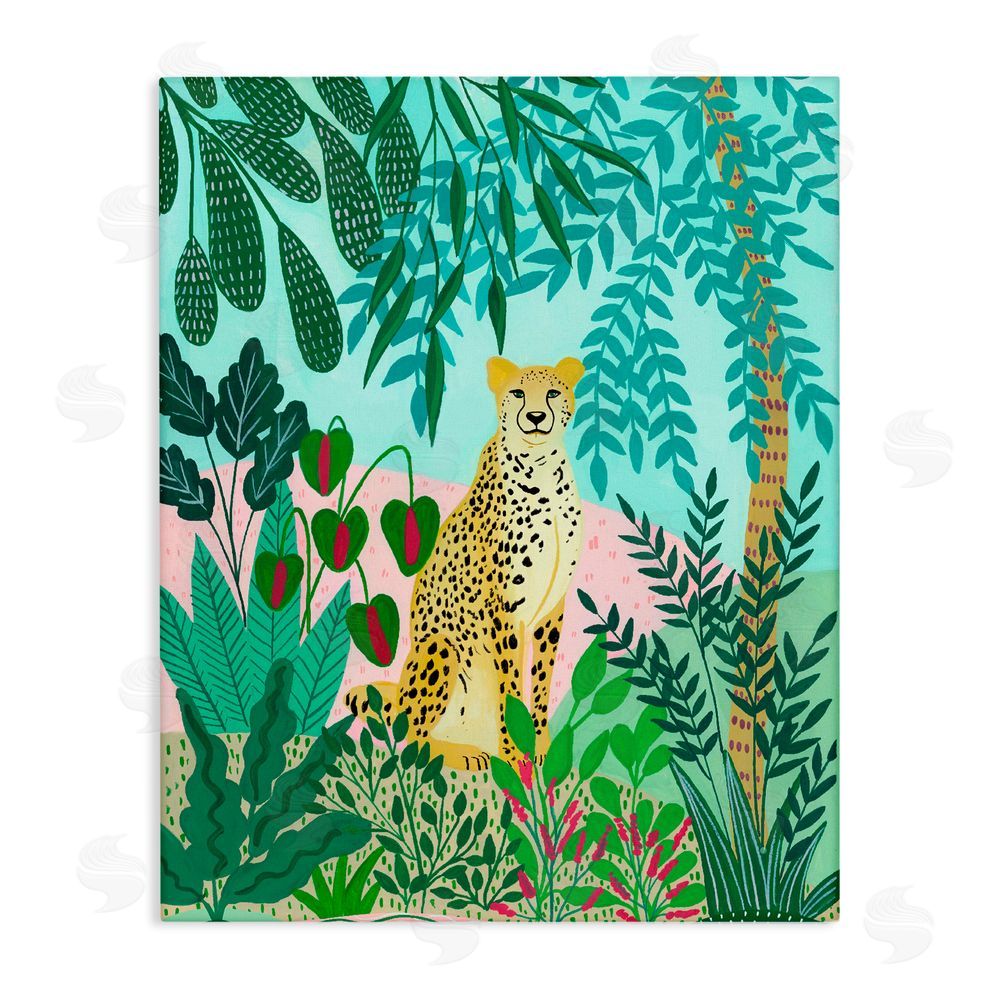 Nabeela Rumi Stoic Leopard Tropical Forest Stretched Canvas Wall Art Print
