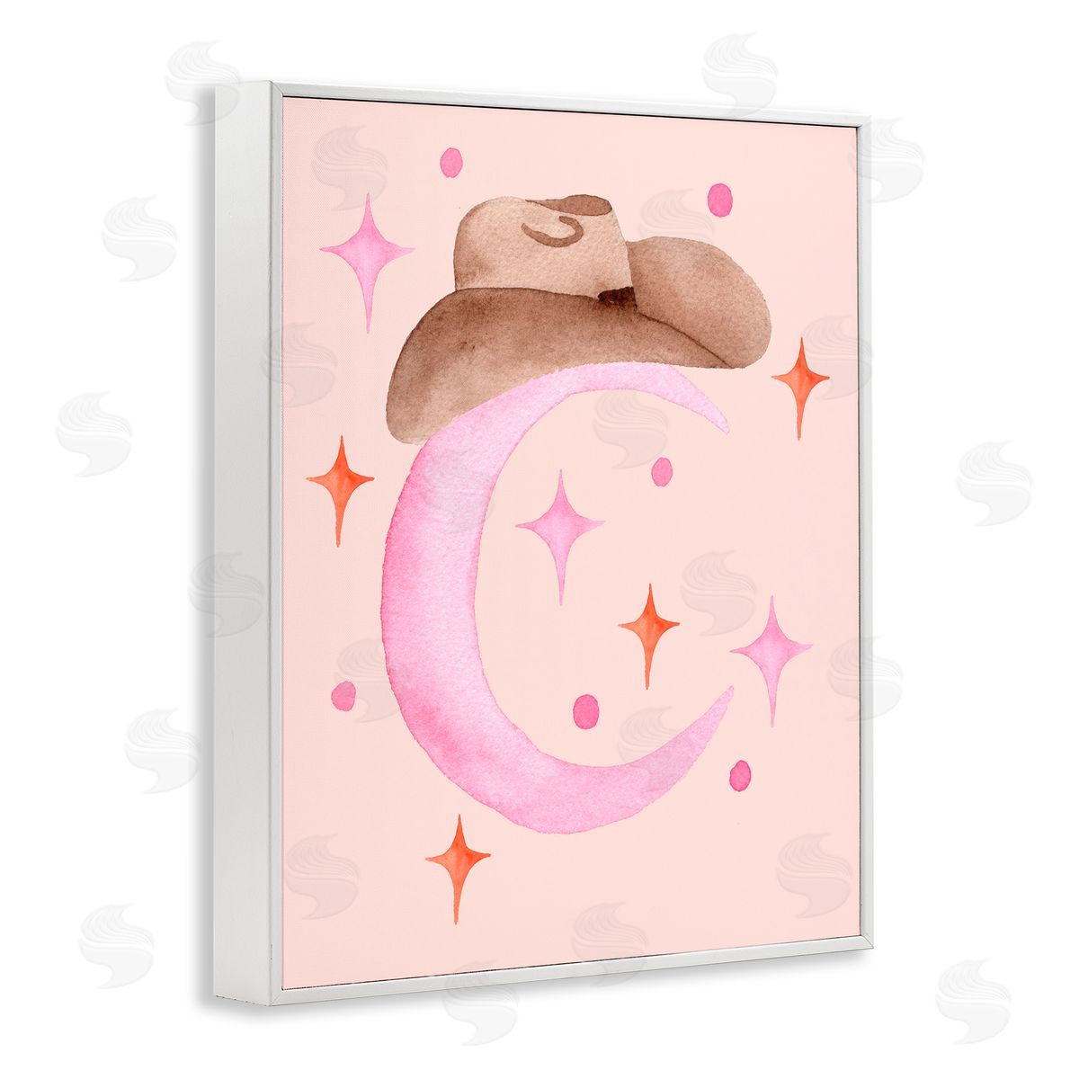 Nina Jacobs Moon Cowgirl Hat White Framed Giclee Print Wall Art