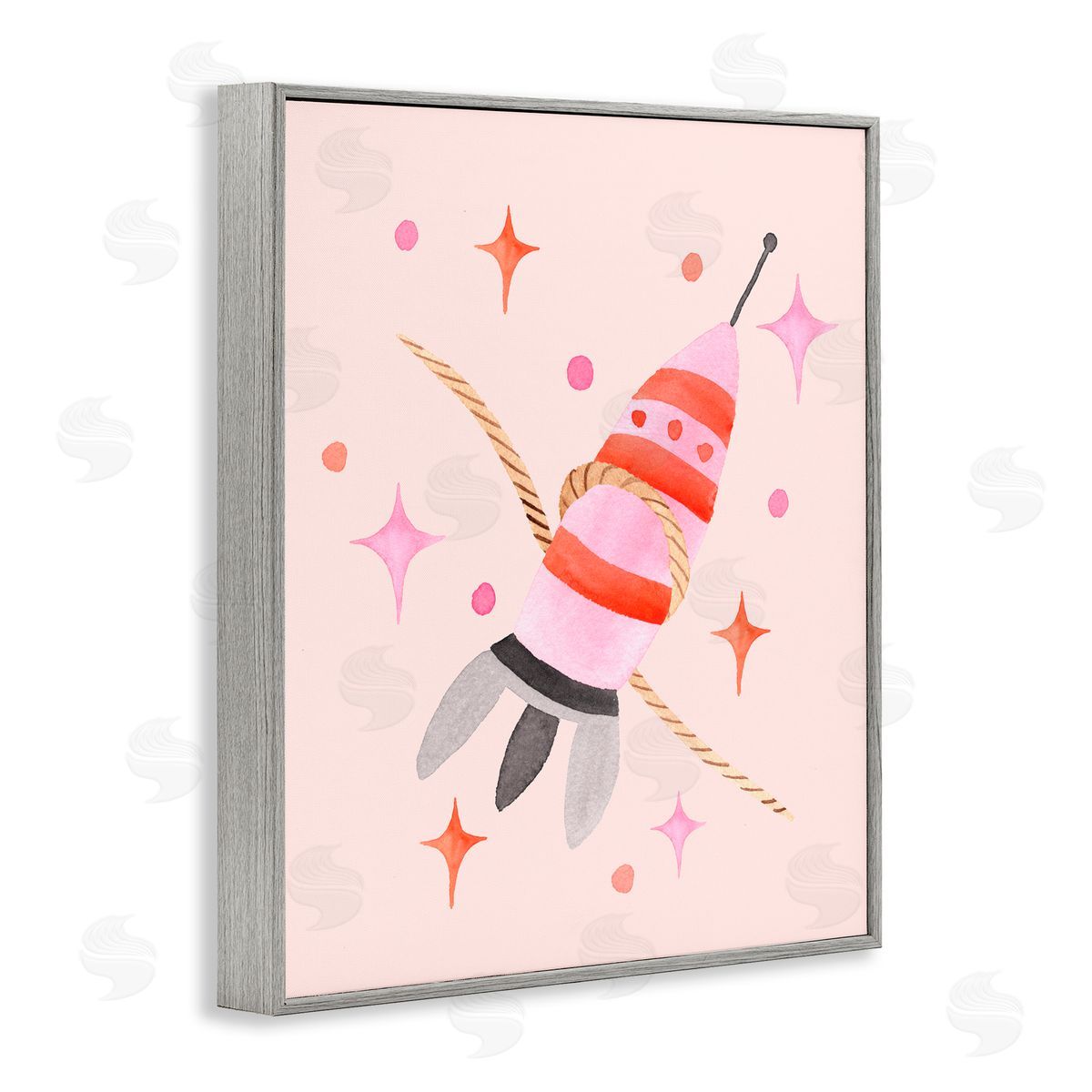 Nina Jacobs Spaceship with Lasso Gray Framed Giclee Print Wall Art