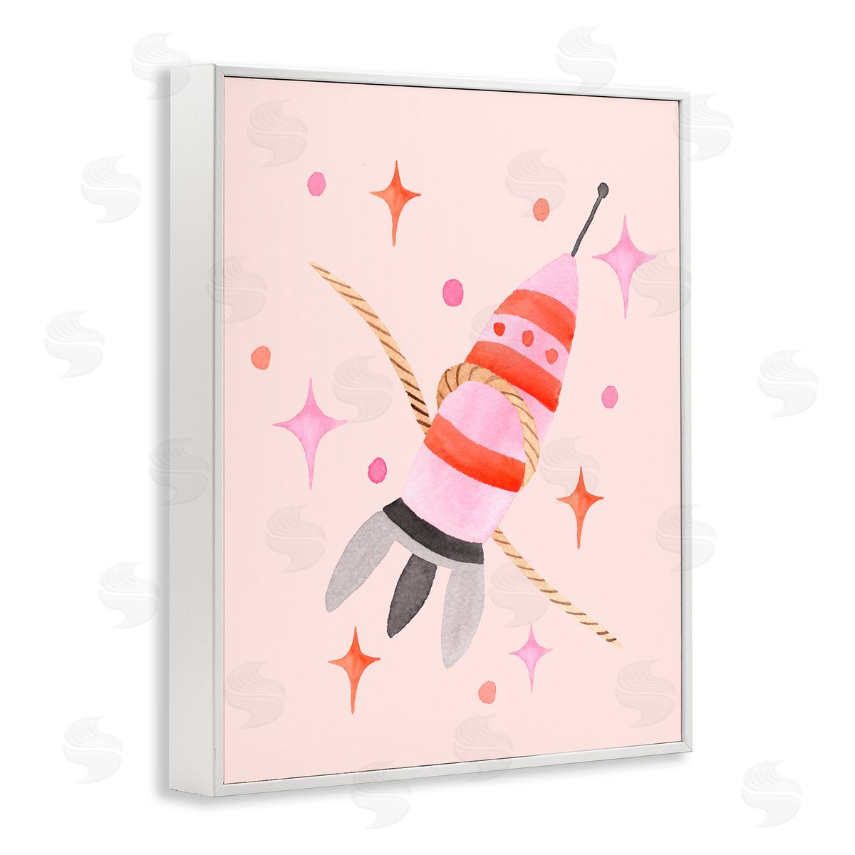 Nina Jacobs Spaceship with Lasso White Framed Giclee Print Wall Art