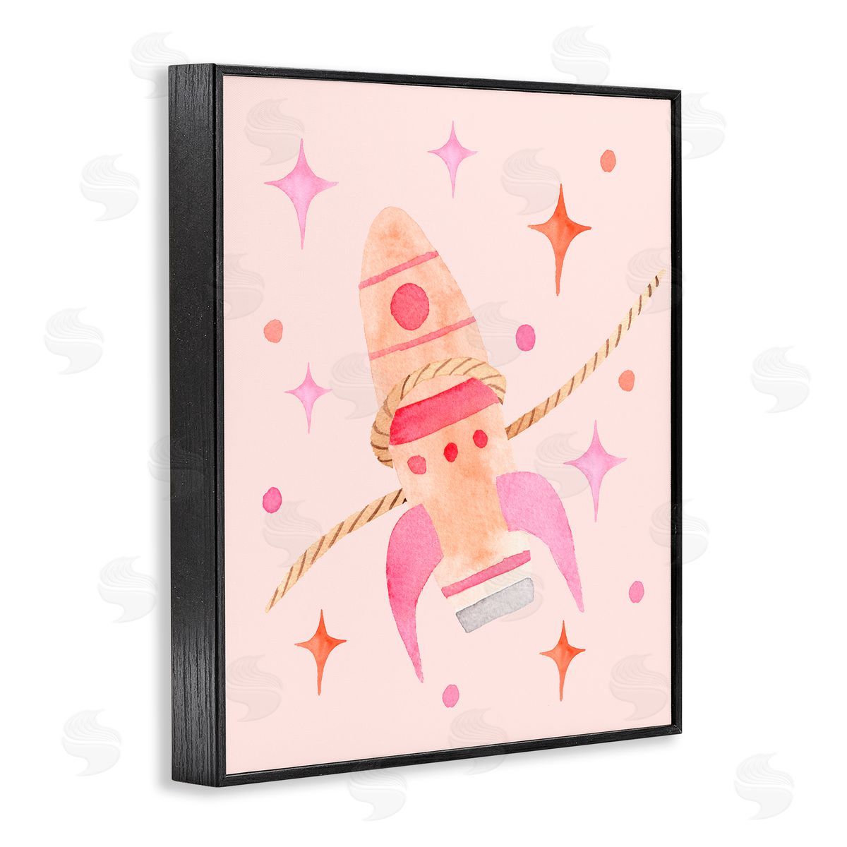 Nina Jacobs Lasso Rocket Ship Black Framed Giclee Print Wall Art