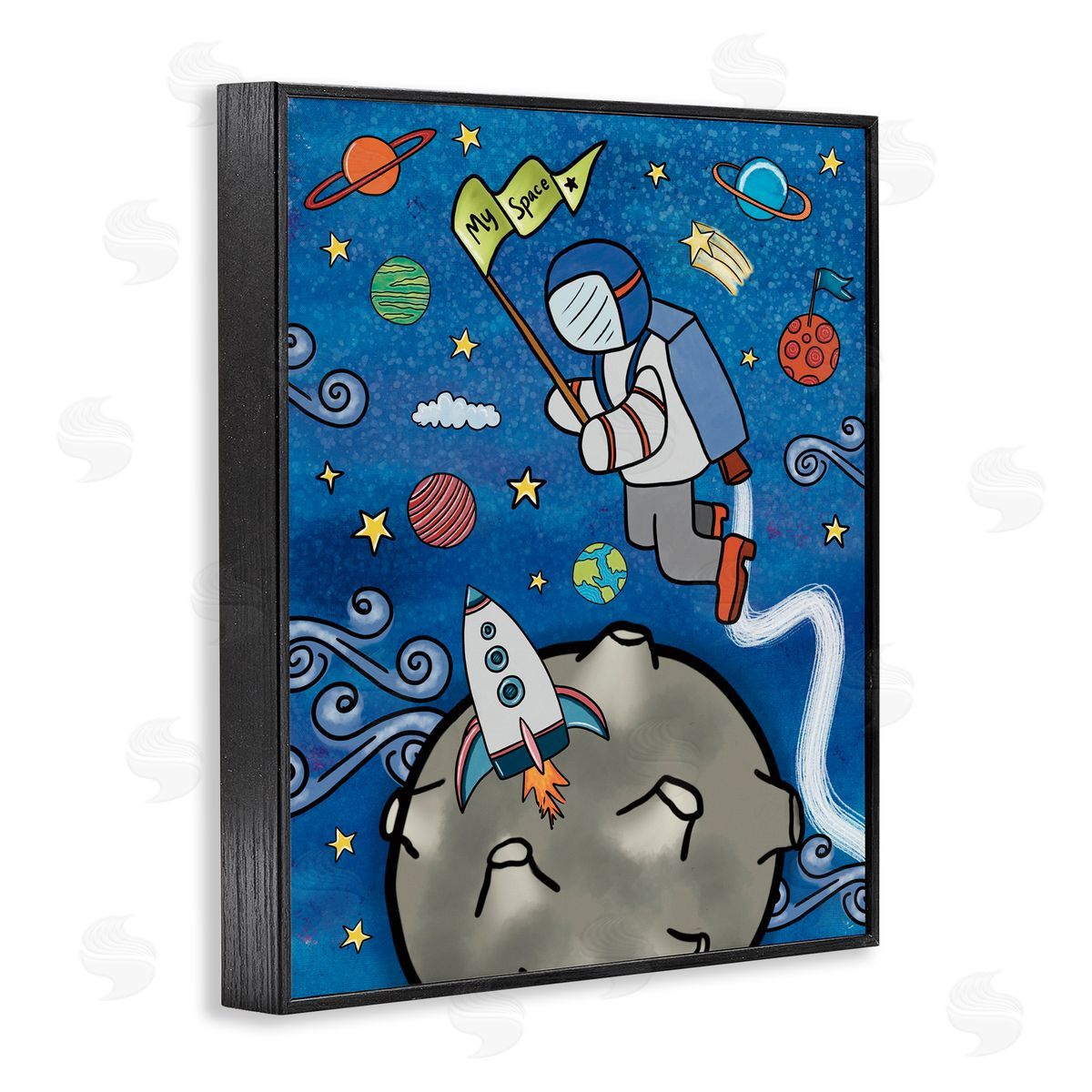 Jennifer Stith Astronaut Space Adventure Black Framed Giclee Print Wall Art