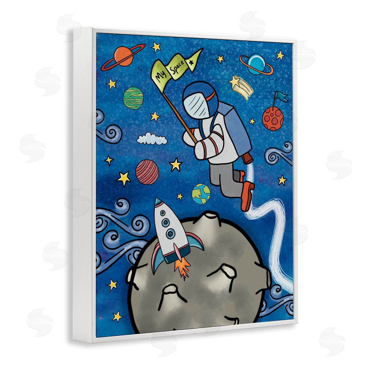 Jennifer Stith Astronaut Space Adventure White Framed Giclee Print Wall Art