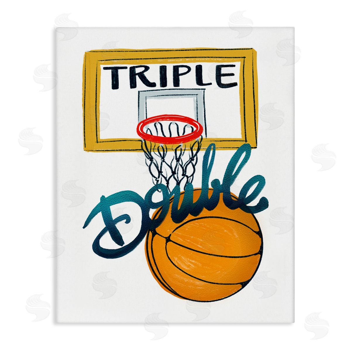 Connie Summers Triple Double Basketball Stretched Canvas Wall Art Print