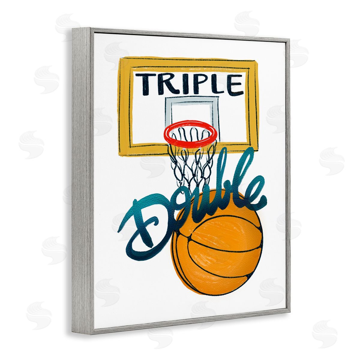 Connie Summers Triple Double Basketball Gray Framed Giclee Print Wall Art
