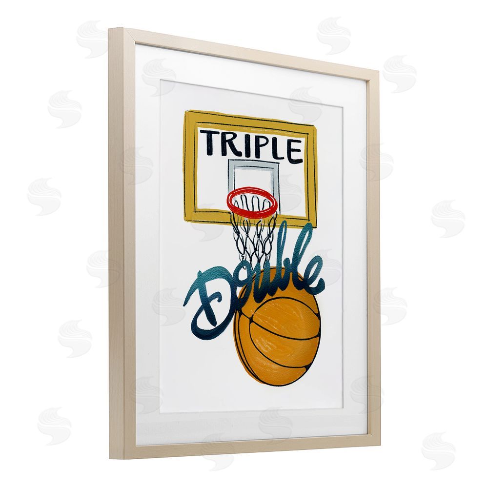 Connie Summers Triple Double Basketball Brown Framed Print Under Glass Wall Art