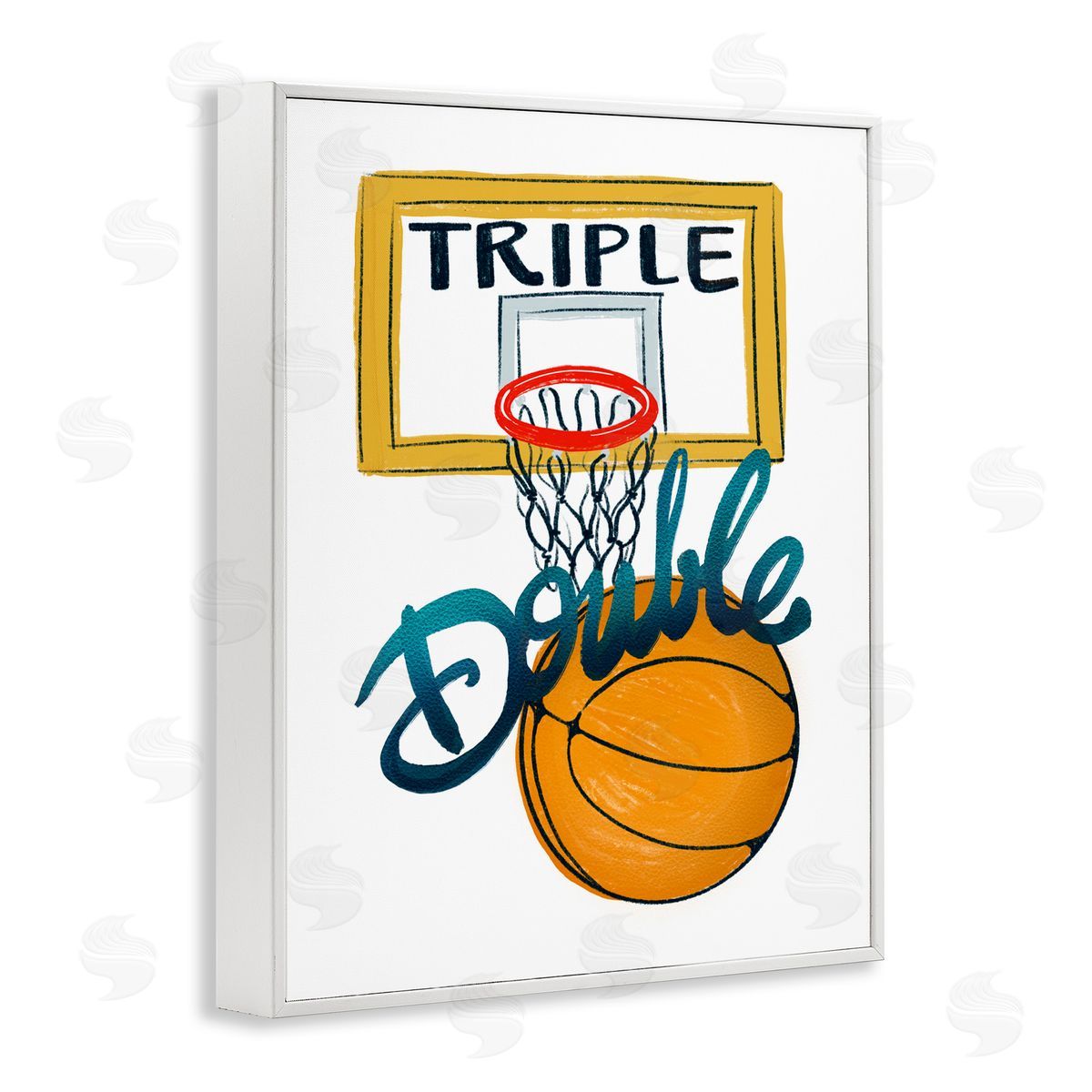 Connie Summers Triple Double Basketball White Framed Giclee Print Wall Art