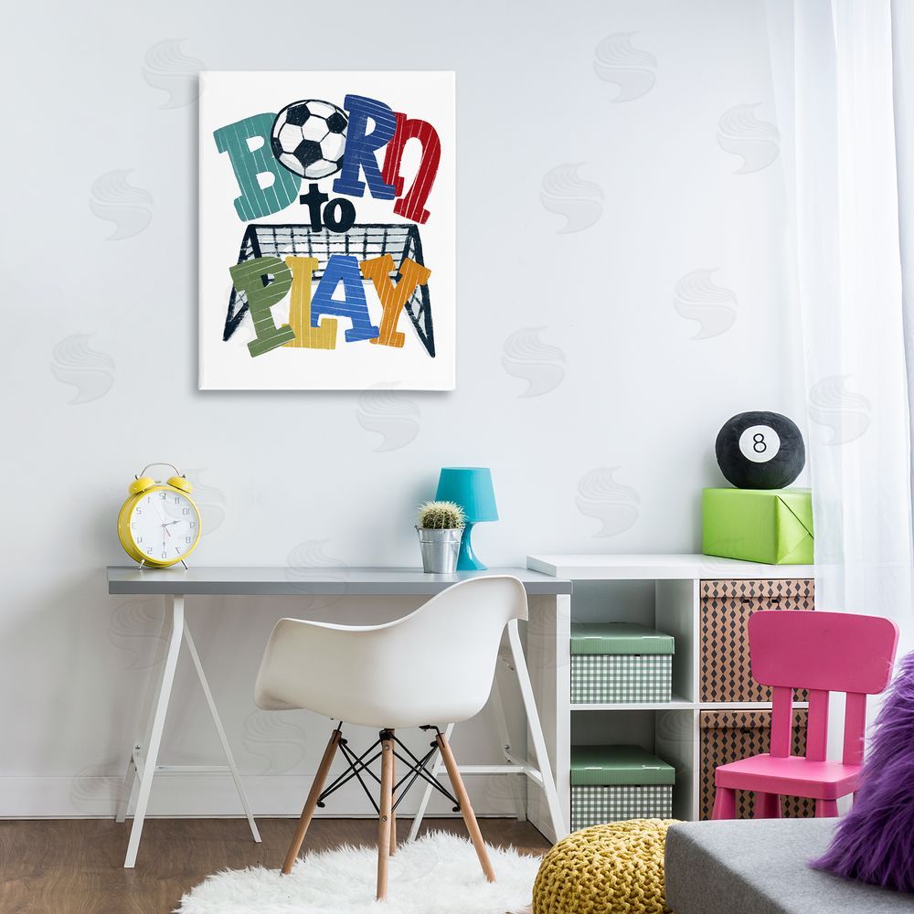 Connie Summers Born To Play Soccer Canvas Art on Wall