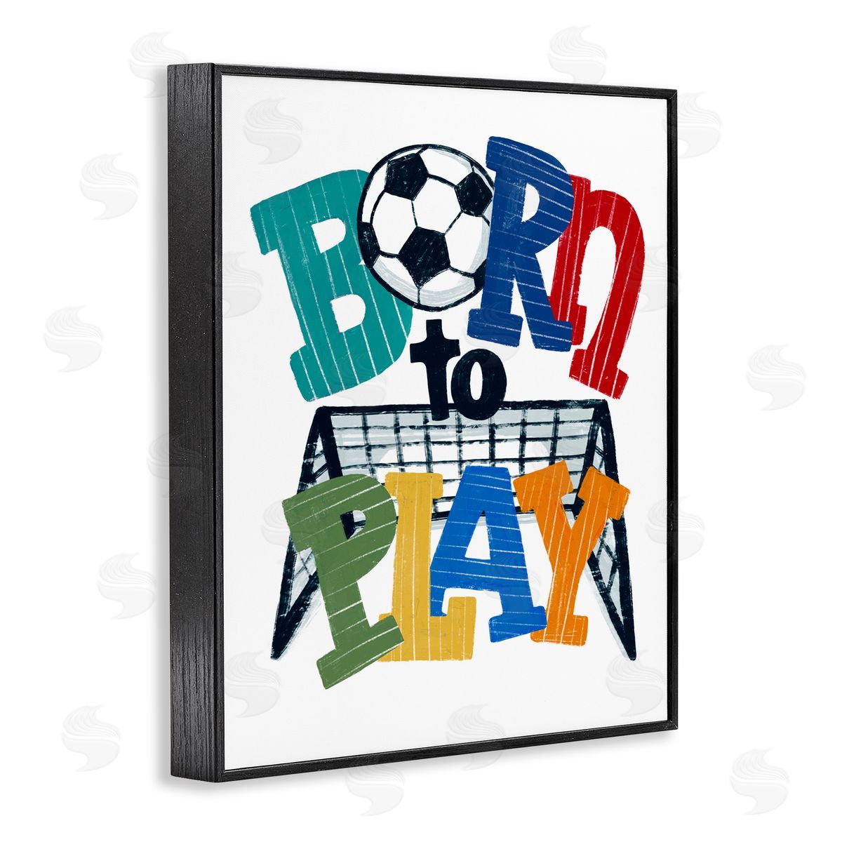 Connie Summers Born To Play Soccer Black Framed Giclee Wall Art Print