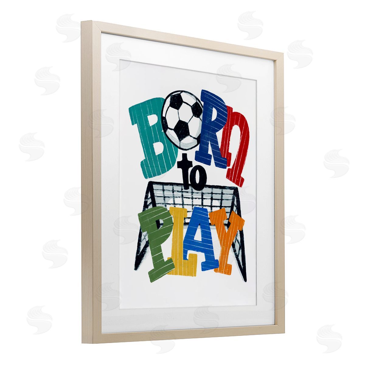 Connie Summers Born To Play Soccer Birch Framed Print Under Glass with White Mat Wall Art