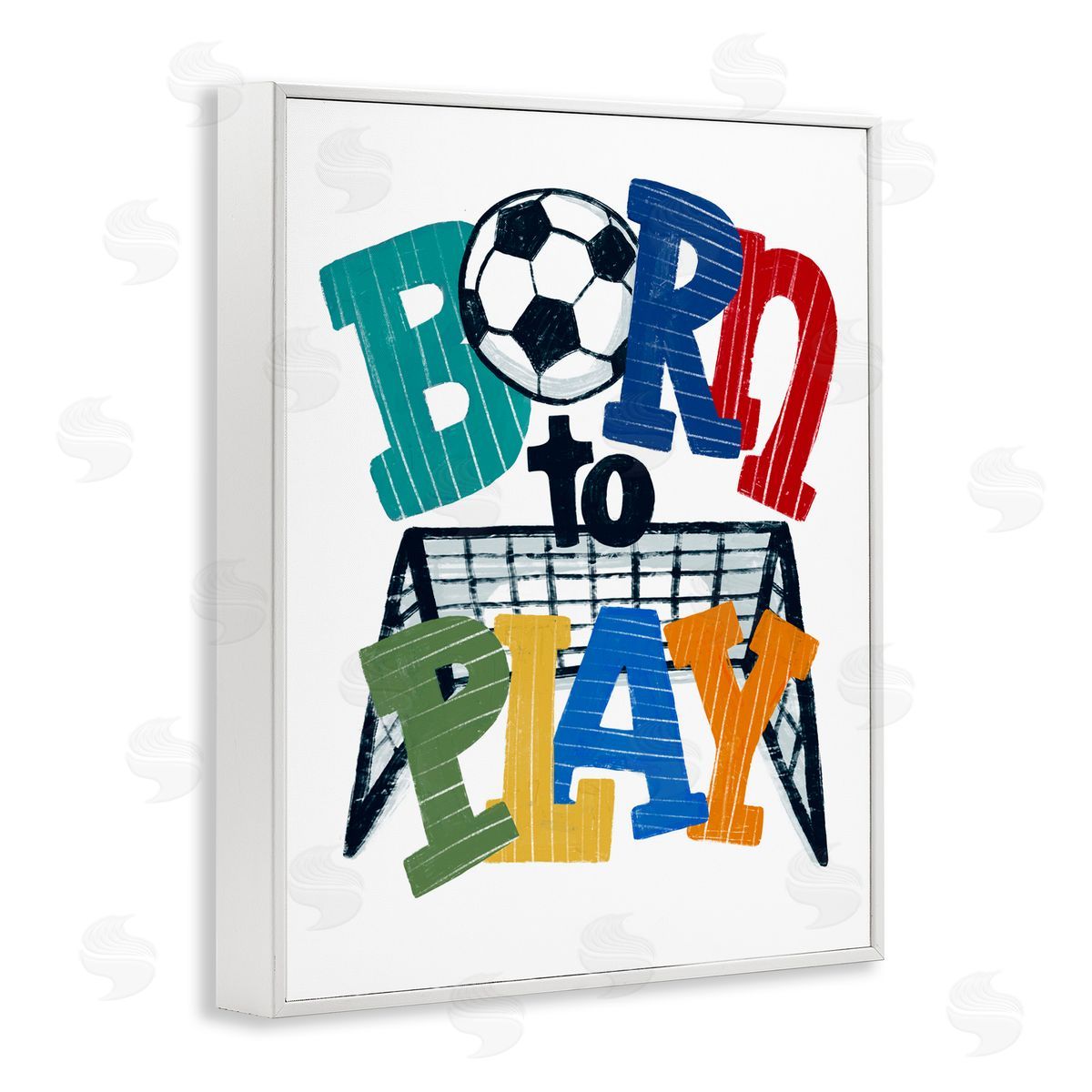 Connie Summers Born To Play Soccer White Framed Giclee Wall Art Print