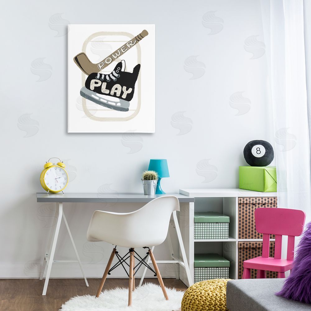 Connie Summers Power Play Hockey Canvas Art on Wall