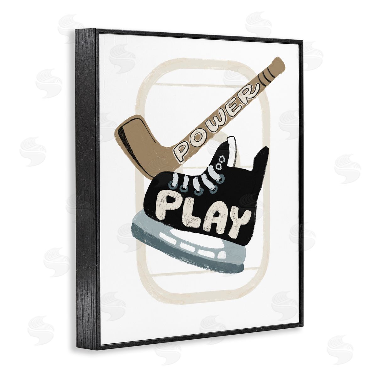 Connie Summers Power Play Hockey Black Framed Giclee Wall Art Print