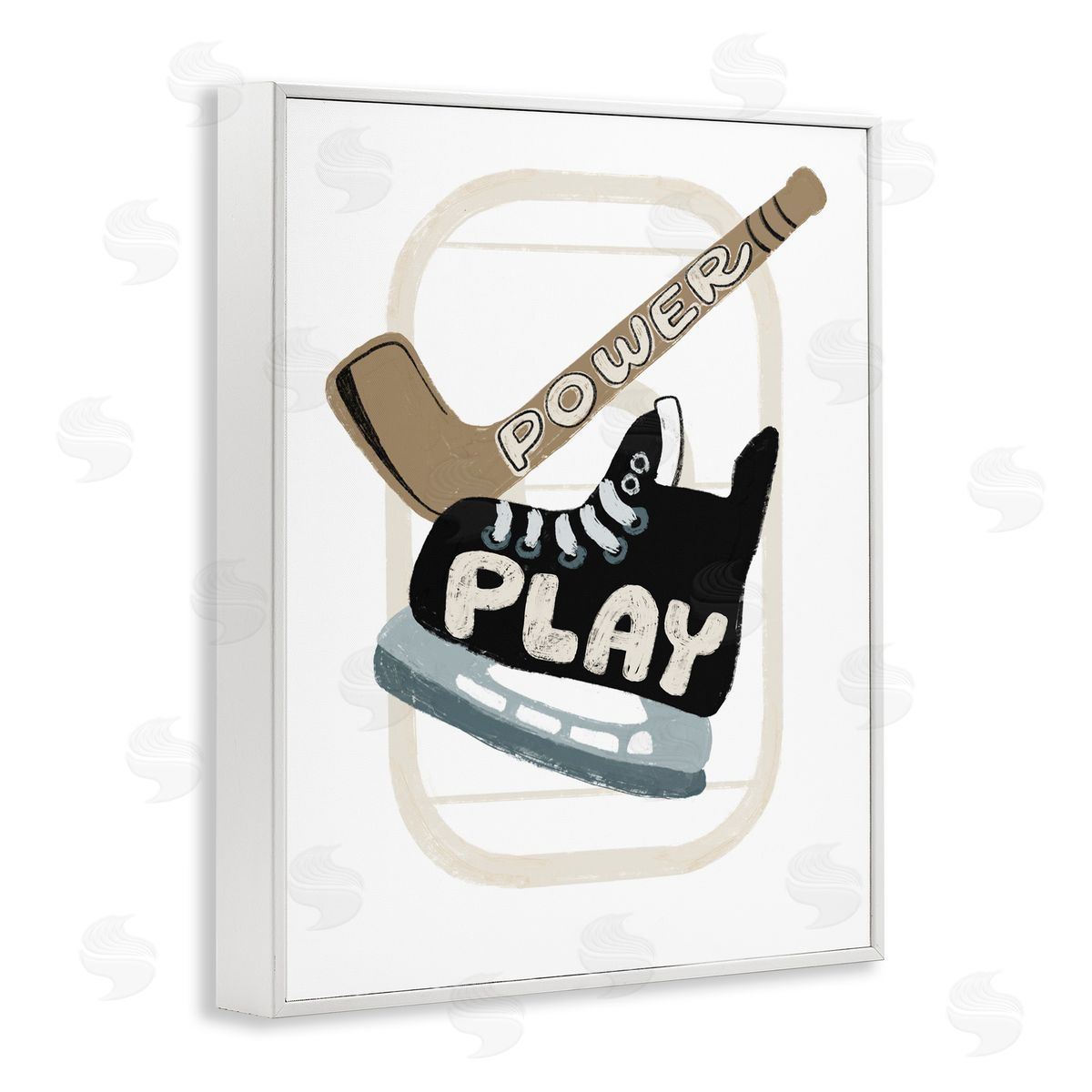Connie Summers Power Play Hockey White Framed Giclee Wall Art Print