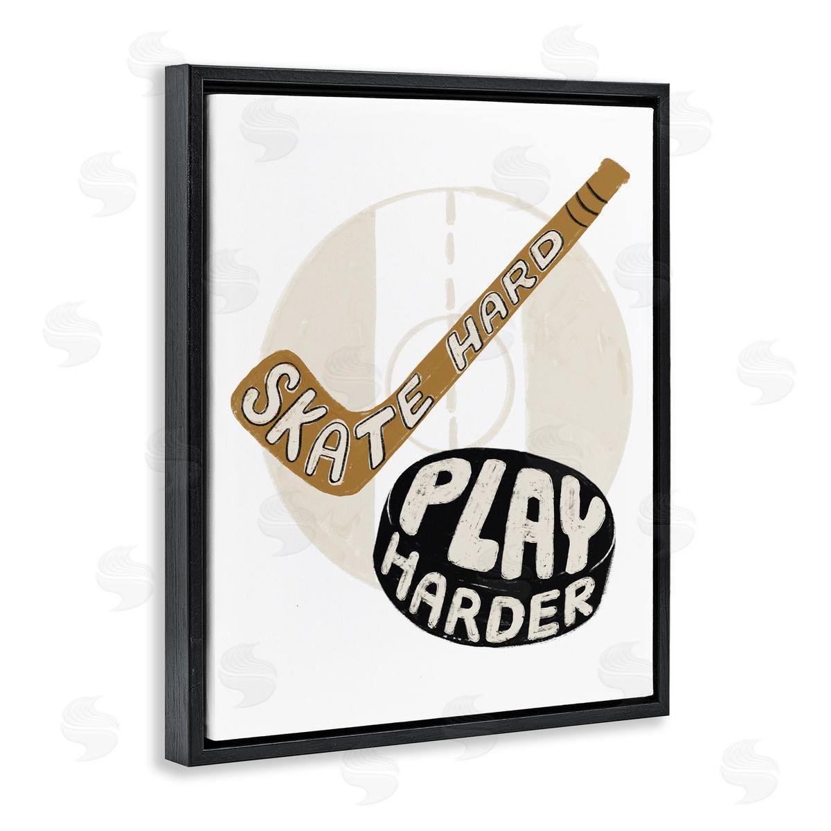Connie Summers Skate Hard Play Harder Black Floating Frame Canvas Wall Art Print
