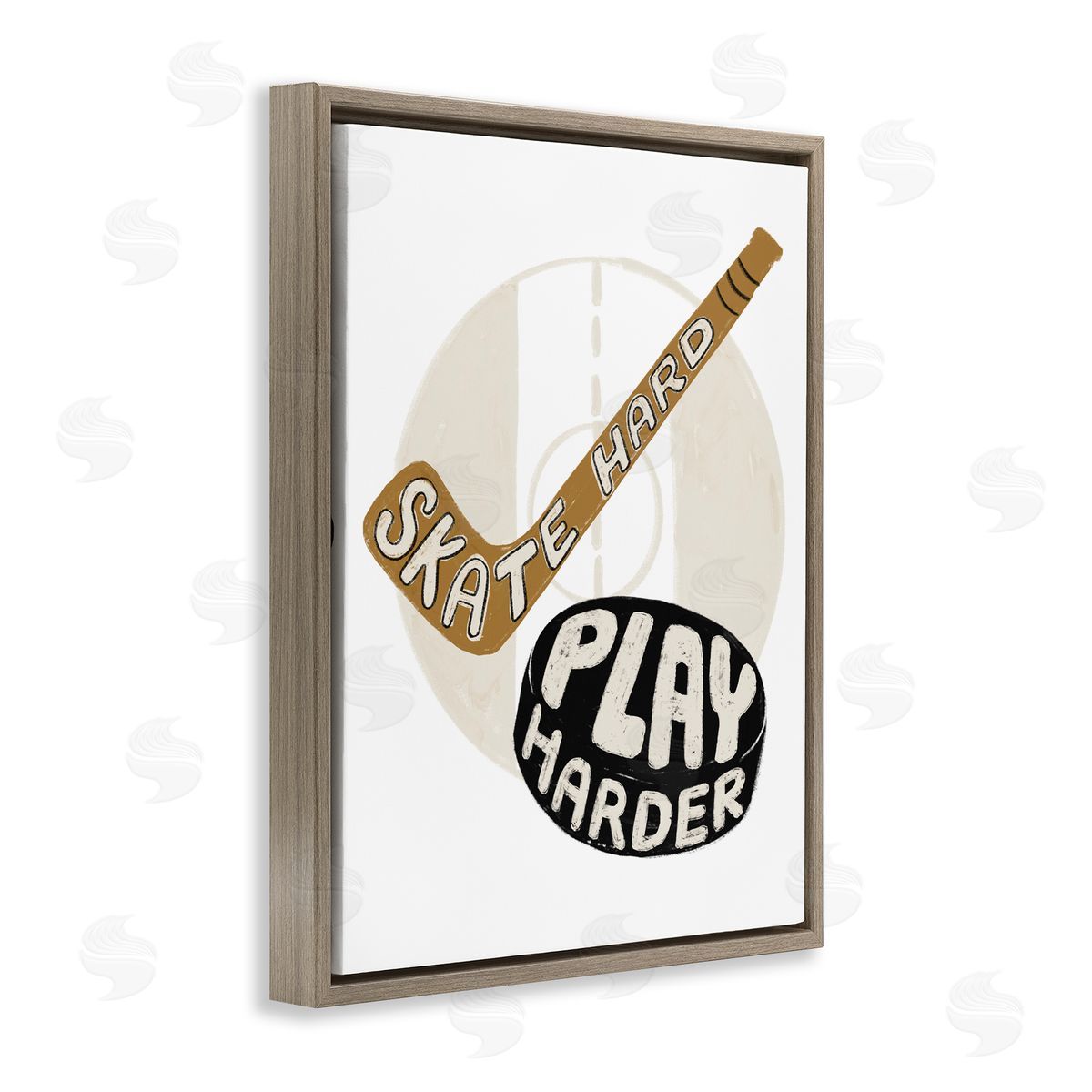 Connie Summers Skate Hard Play Harder Brown Floating Frame Canvas Wall Art Print