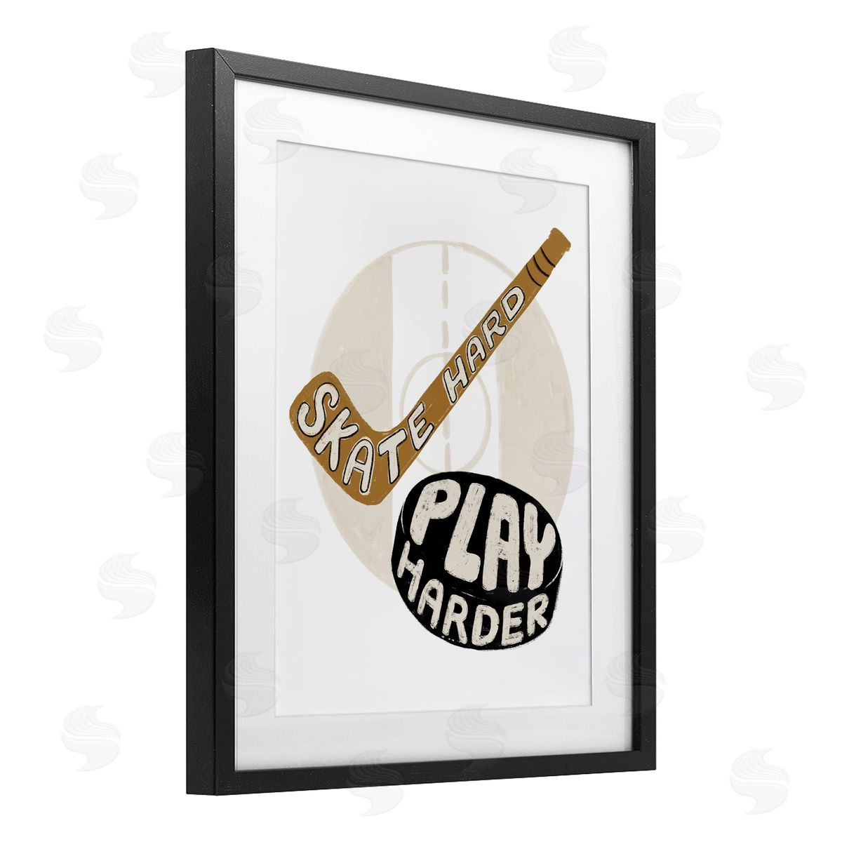 Connie Summers Skate Hard Play Harder Black Framed Print Under Glass with White Mat Wall Art