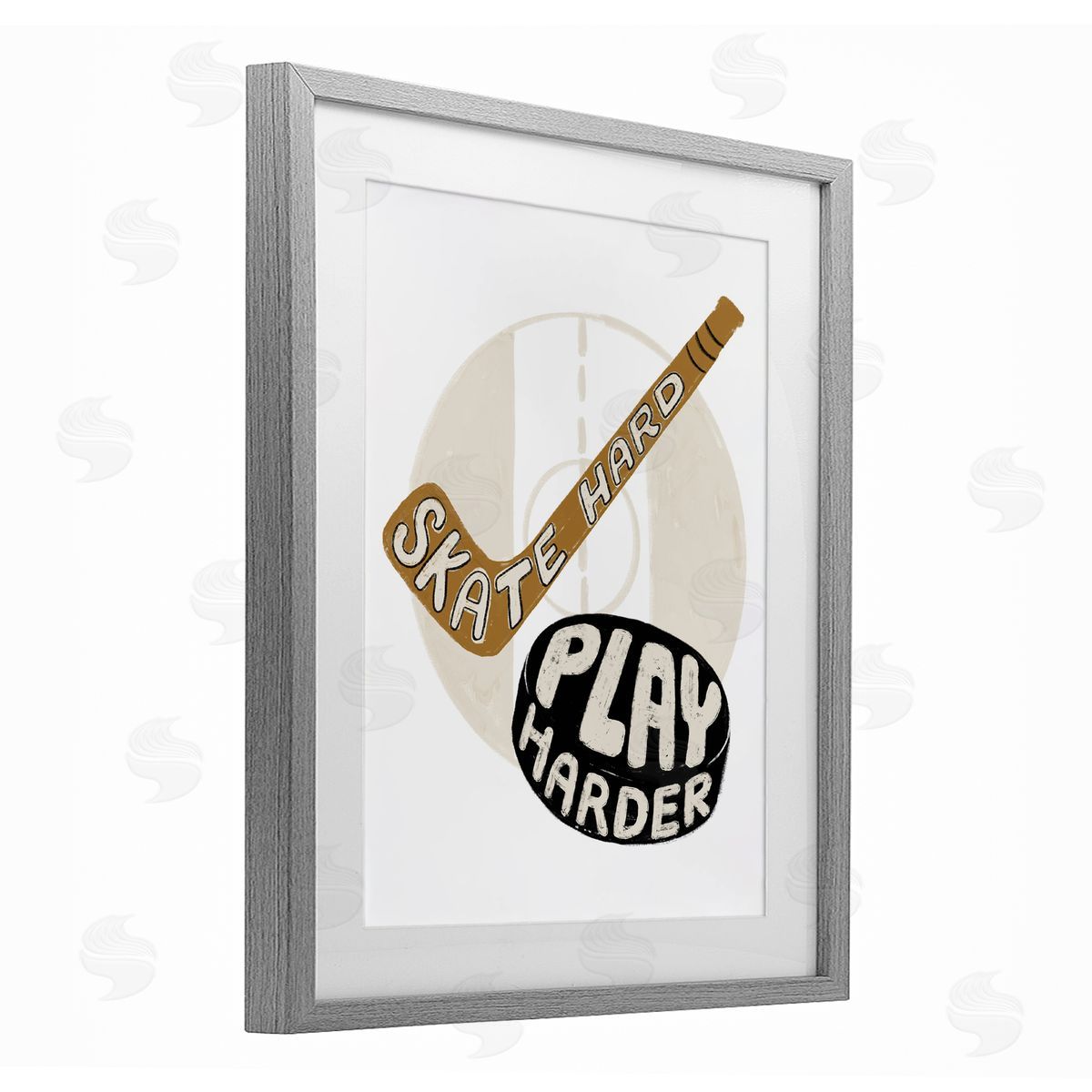 Connie Summers Skate Hard Play Harder Gray Framed Print Under Glass with White Mat Wall Art