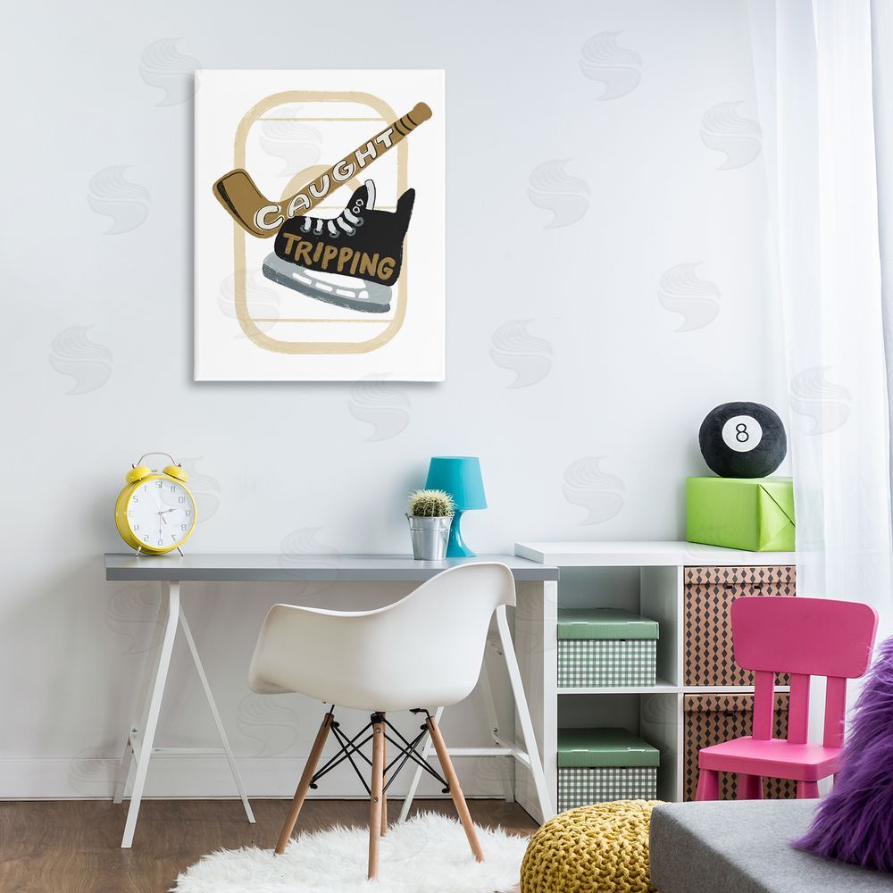 Connie Summers Caught Tripping Hockey Canvas Art on Wall