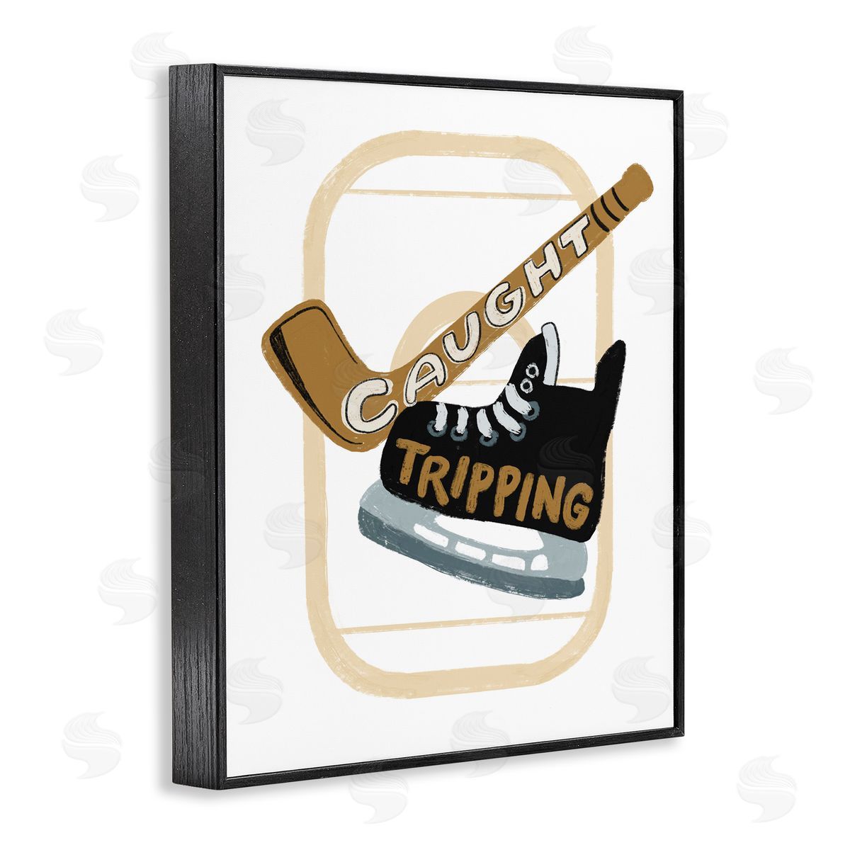 Connie Summers Caught Tripping Hockey Black Framed Giclee Wall Art Print