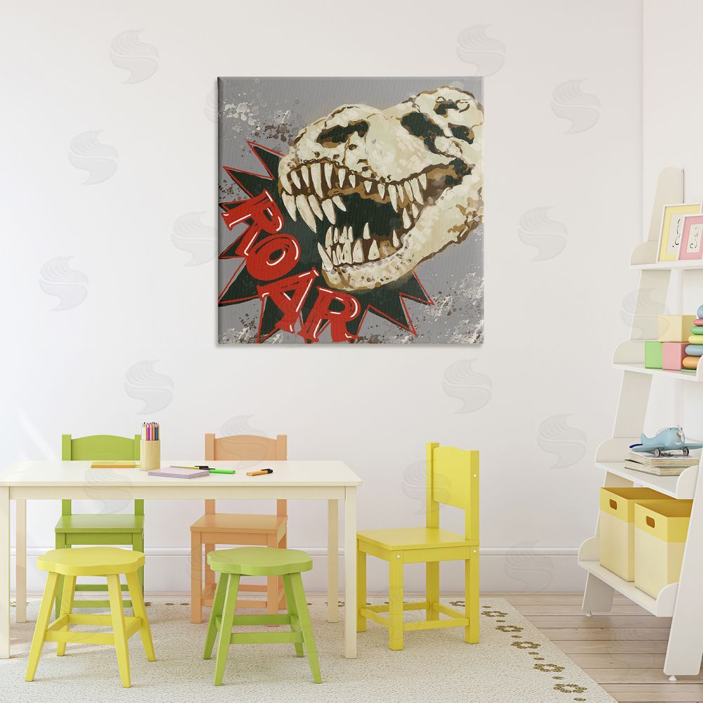 Connie Summers Roar Dinosaur Skull Canvas Art on Wall
