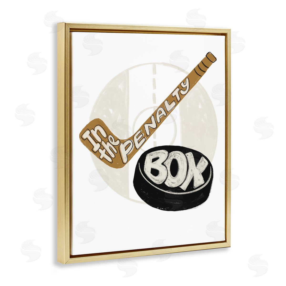 Connie Summers In The Penalty Box Gold Floating Frame Canvas Wall Art Print