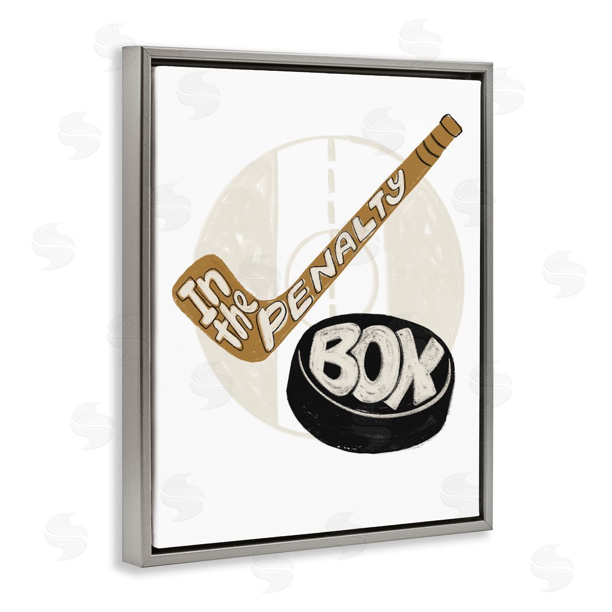 Connie Summers In The Penalty Box Gray Floating Frame Canvas Wall Art Print