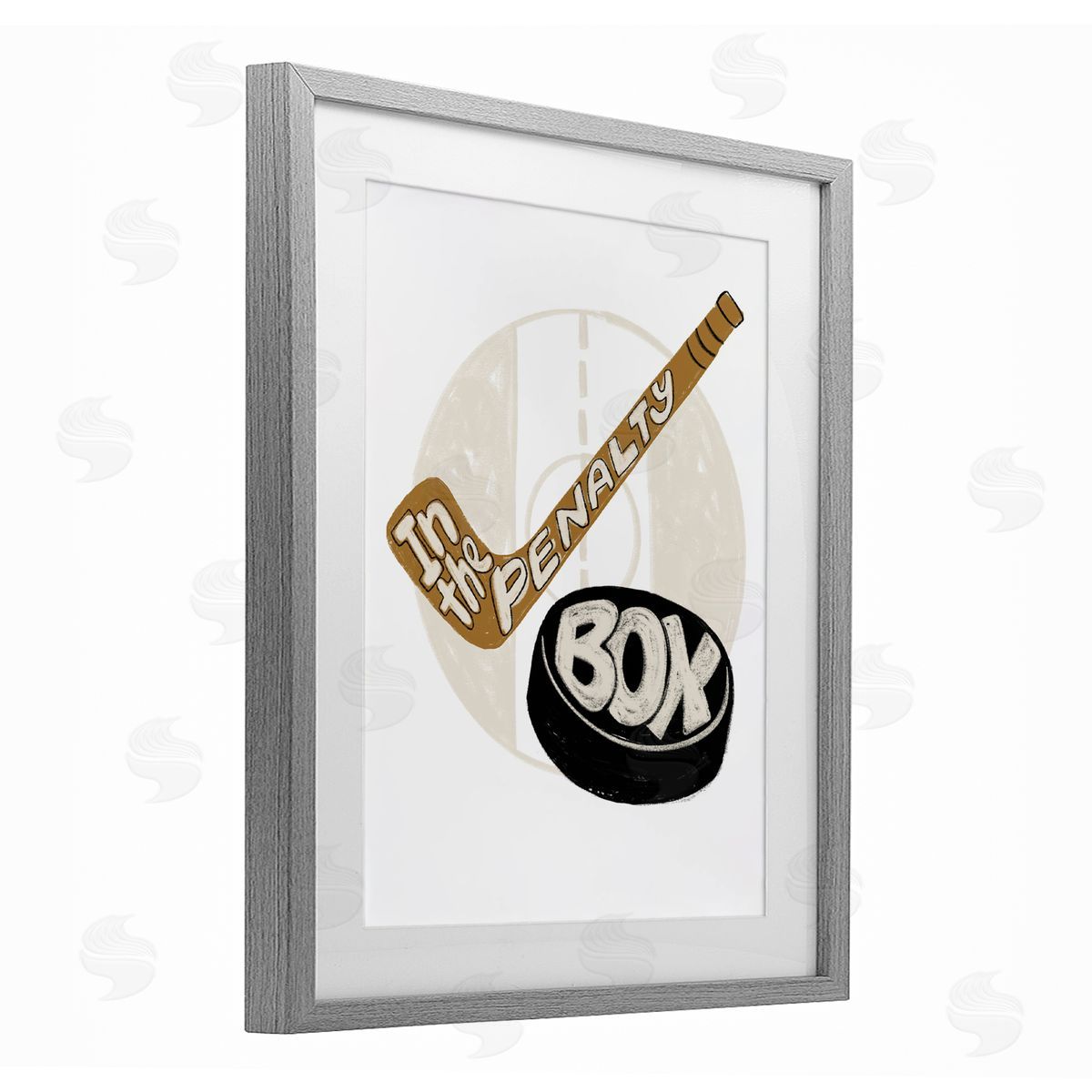 Connie Summers In The Penalty Box Gray Framed Print Under Glass with White Mat Wall Art