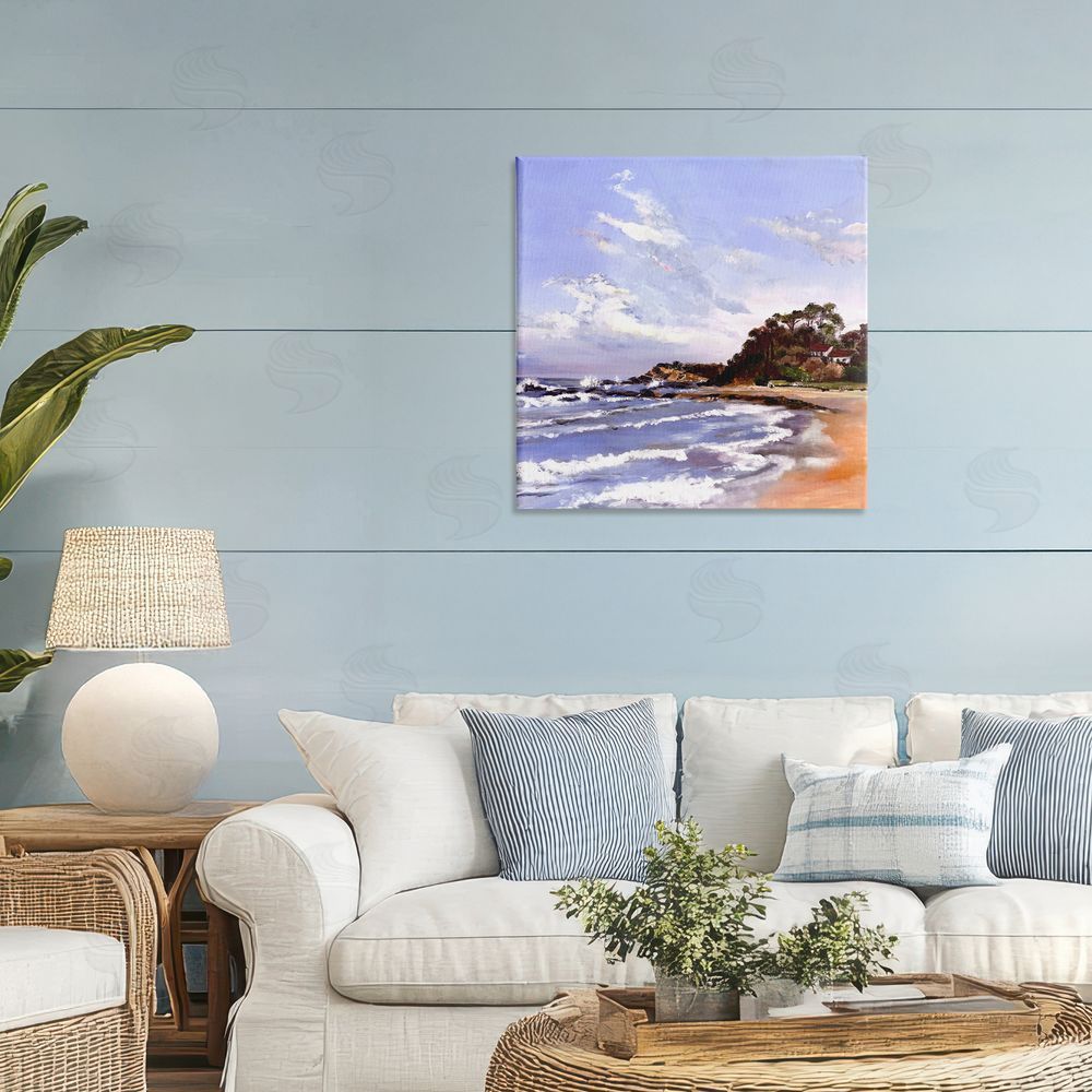 Patricia Reynolds Malua Bay Seascape Stretched Canvas Wall Art Print in Room
