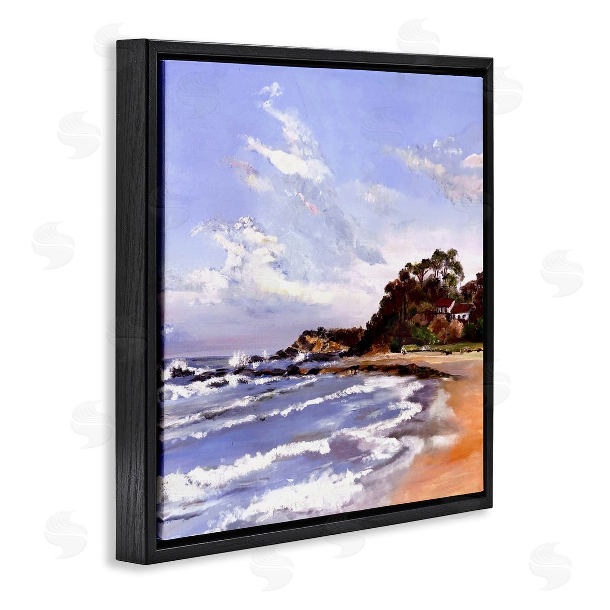 Patricia Reynolds Malua Bay Seascape Black Floating Frame Canvas Wall Art Print