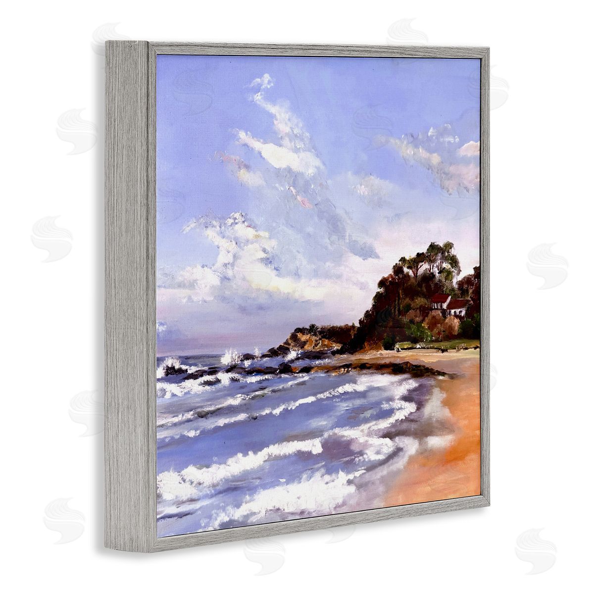 Patricia Reynolds Malua Bay Seascape Gray Framed Giclee Print Wall Art
