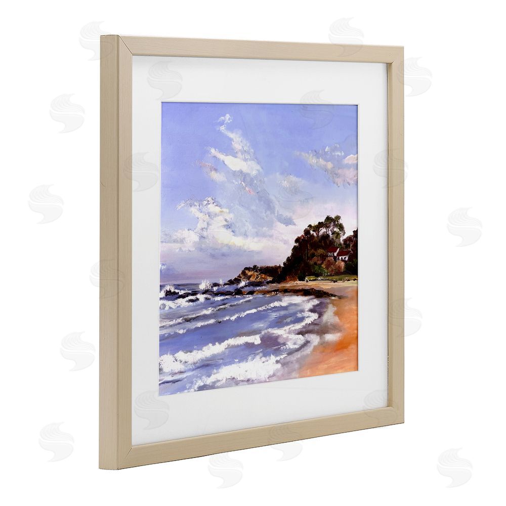 Patricia Reynolds Malua Bay Seascape Brown Framed Print Under Glass Wall Art