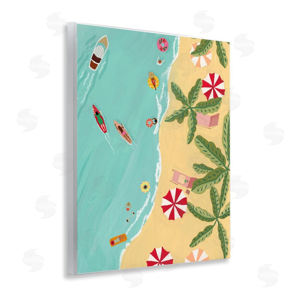 Nabeela Rumi Busy Beach Day Hangout Wooden Wall Plaque Art Print